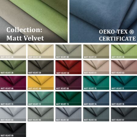 matt velvet fabric colour collection