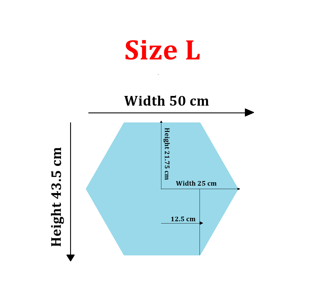 Diagram of an L size hexagon wall panel
